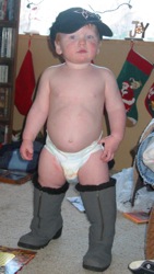 Dodge in boots and hat